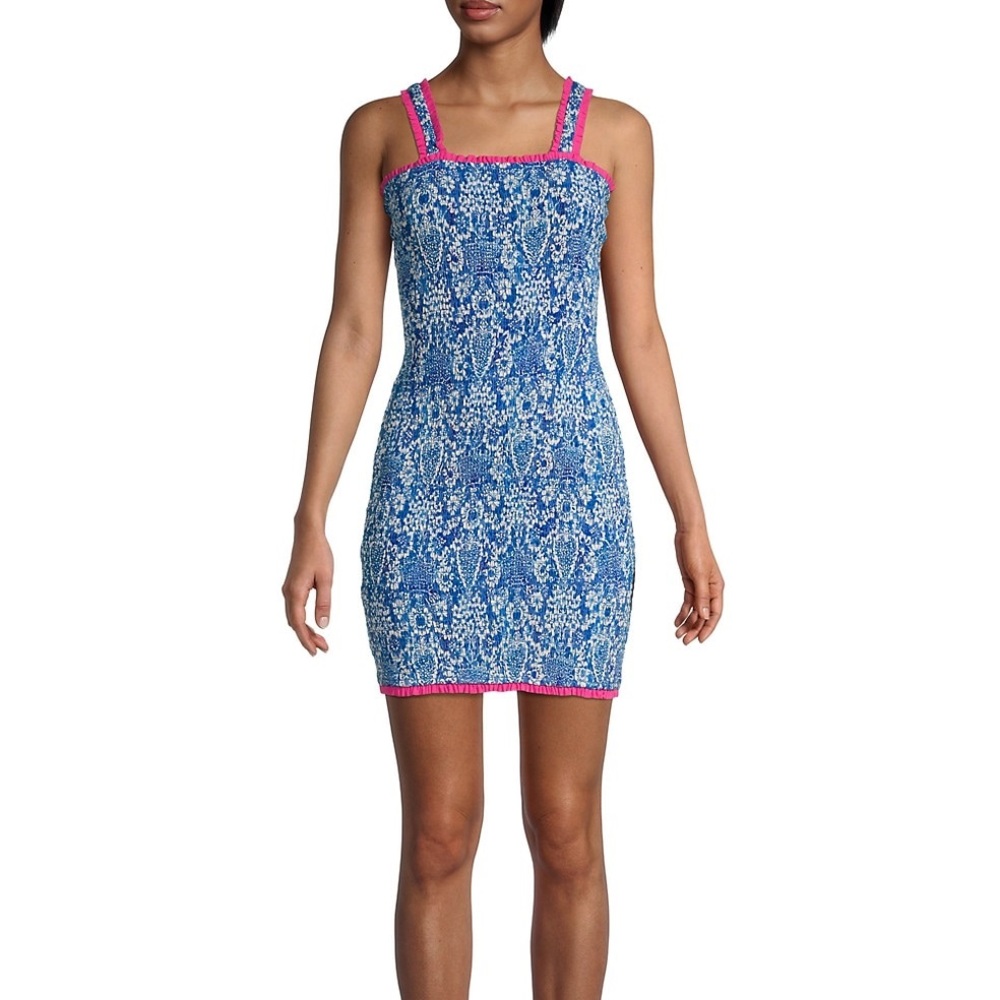 RHODE Jasmine Floral Smocked Bodycon Dress